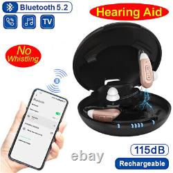 A Pair of Rechargeable Bluetooth Invisible Hearing Aids Device Sound Amplifier