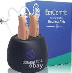 EarCentric EasyCharge Rechargeable Hearing Aids, Behind-The-Ear BTE Ear Aid