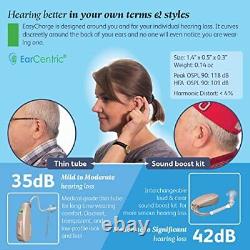EarCentric EasyCharge Rechargeable Hearing Aids (Pair) for Seniors, Behind-Th