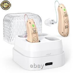 Hearing Aids For Seniors, Invisible Rechargeable Amplifier With Noise Cancelling