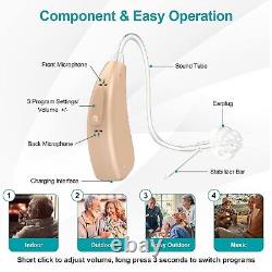 Lentorgi Rechargeable Hearing Aids for Seniors with Noise Cancelling CF430S Gray