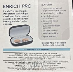 Lucid Hearing Enrich Pro OTC Hearing Aids Behind-The-Ear Design