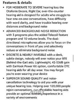 Otofonix OTC Encore Hearing Aid / Hearing Amplifier Beige Left Ear