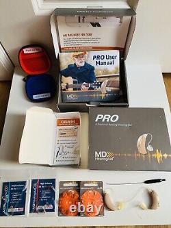 PRO MD Hearing Aids, Left And Right Side Plus Accessories