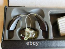 Pair of 2 Audibel Range RIC 312 Hearing Aids + Batteries Wax Guards & Box -Works