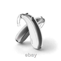 Pair of Naida Lumity UP BTE 675 BTE Silver Color Upgradeable Trial Hearing Aids