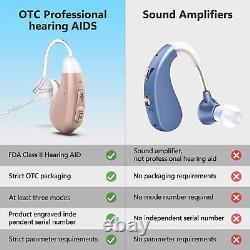 Pair of Rechargeable Bluetooth Hearing Aids Wireless Sevice Sound Amplifier