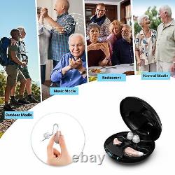 Pair of Rechargeable Bluetooth Hearing Aids Wireless Sevice Sound Amplifier