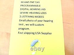 Programmable Digital Hearing Aid 3 Adjustable Modes Behind Ear Serious Loss