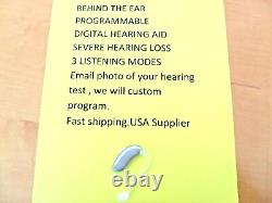 Programmable Digital Hearing Aid 3 Adjustable Modes Behind Ear Serious Loss