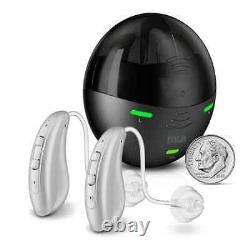 RCA OTC Behind-The-Ear Hearing Aids With Charging Case, Silver