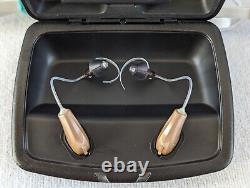 Starkey Evolv AI 1000 Hearing Aids Pair BTE Bluetooth w Charging Case & Cord